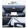 imageWigoo for Jeep Wrangler Windshield Sunshade OEM Design 100 Sun Blockage Foldable Heat Insulation Sun Shade with Storage Bag for Jeep Wrangler 20182026 Silver Coating4Model X 20162026