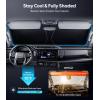 imageWigoo for Jeep Wrangler Windshield Sunshade OEM Design 100 Sun Blockage Foldable Heat Insulation Sun Shade with Storage Bag for Jeep Wrangler 20182026 Silver Coatingfor GMC Sierra 15002500350020192026