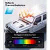 imageWigoo for Jeep Wrangler Windshield Sunshade OEM Design 100 Sun Blockage Foldable Heat Insulation Sun Shade with Storage Bag for Jeep Wrangler 20182026 Silver Coatingfor Jeep Wrangler20182026