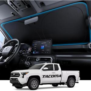imageWigoo for Jeep Wrangler Windshield Sunshade OEM Design 100 Sun Blockage Foldable Heat Insulation Sun Shade with Storage Bag for Jeep Wrangler 20182026 Silver CoatingFor Toyota Tacoma20162026