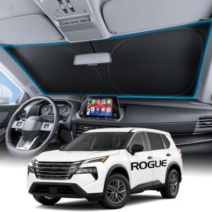 imageWigoo for Jeep Wrangler Windshield Sunshade OEM Design 100 Sun Blockage Foldable Heat Insulation Sun Shade with Storage Bag for Jeep Wrangler 20182026 Silver Coatingfor Nissan Rogue20212026