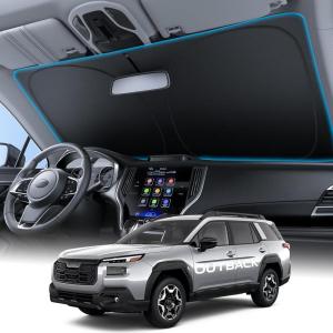imageWigoo for Jeep Wrangler Windshield Sunshade OEM Design 100 Sun Blockage Foldable Heat Insulation Sun Shade with Storage Bag for Jeep Wrangler 20182026 Silver Coatingfor Subaru Outback20202026