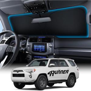 imageWigoo for Jeep Wrangler Windshield Sunshade OEM Design 100 Sun Blockage Foldable Heat Insulation Sun Shade with Storage Bag for Jeep Wrangler 20182026 Silver Coatingfor Toyota 4Runner20102026