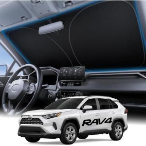 imageWigoo for Jeep Wrangler Windshield Sunshade OEM Design 100 Sun Blockage Foldable Heat Insulation Sun Shade with Storage Bag for Jeep Wrangler 20182026 Silver Coatingfor Toyota RAV4 20192026