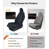 image:imageWigoo Microfiber Car Seat Cover Towel Waterproof amp Sweatproof OdorProof for Use After Gym Universal Fit Machine Washable NonSlip Backing Seat Covers for Car Truck SUV Van 1 Pack GrayBlack