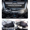 image:imageWigoo Windshield Sun Shade Umbrella for Tesla Model Y 100 Sun Blockage Ice Cooling Fabric Foldable Heat Insulation Front Window Sunshade Umbrella for Tesla Model Y 20202026 JuniperSpecific