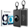 image:imageWigoo Key Card Holder for Tesla with AirTag Slot ScratchResistant Carbon Fiber Texture Hard PC Key Card Case with Keychain for Model 3YSX Cybertruck Accessories 2PackBlack Hard Shell
