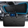 image:imageWigoo Windshield Sun Shade Umbrella for Tesla Model Y 100 Sun Blockage Ice Cooling Fabric Foldable Heat Insulation Front Window Sunshade Umbrella for Tesla Model Y 20202026 JuniperUniversal