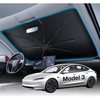 image:imageWigoo Windshield Sun Shade Umbrella for Tesla Model Y 100 Sun Blockage Ice Cooling Fabric Foldable Heat Insulation Front Window Sunshade Umbrella for Tesla Model Y 20202026 JuniperSpecific